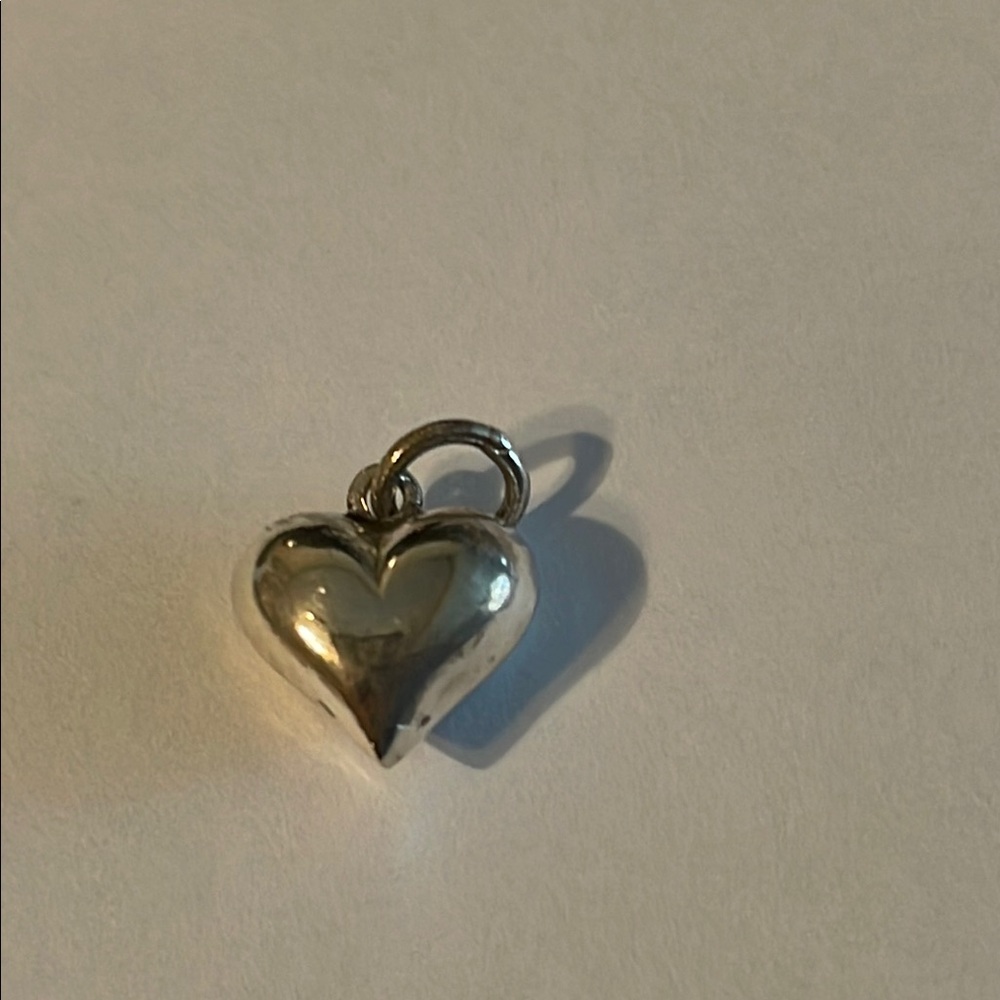 Sterling Silver Puffy Heart Charm/Pendant